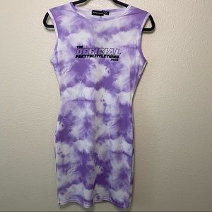 prettylittlething lilac official 2020 tie dye racer neck size US 8 New With Tags